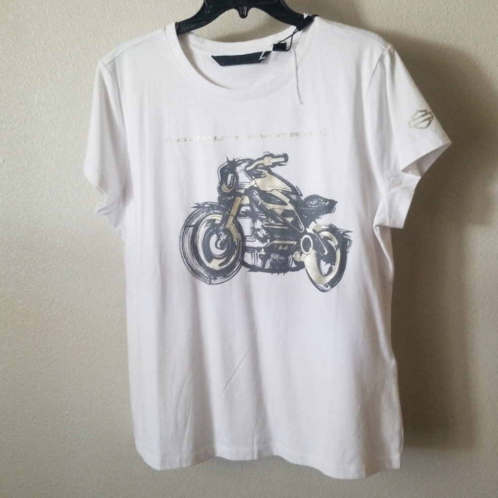Harley Davidson Tshirt with Motorcycle Design